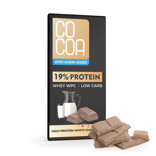 Czekolada biała proteinowa z białkiem WPC 65 g - Cocoa
