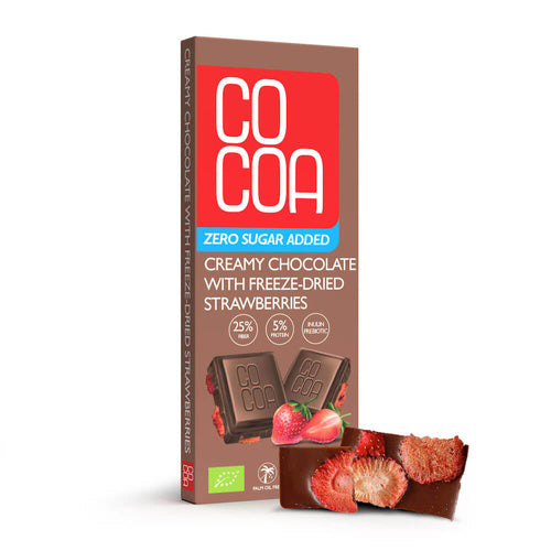 Czekolada creamy z truskawkami 40 g - Cocoa (EKO)