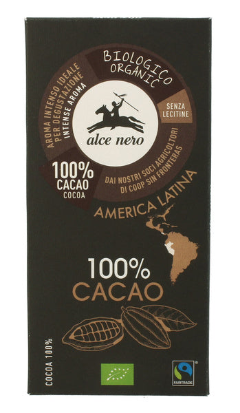 Czekolada gorzka 100 % kakao 50 g - Alce Nero (EKO)