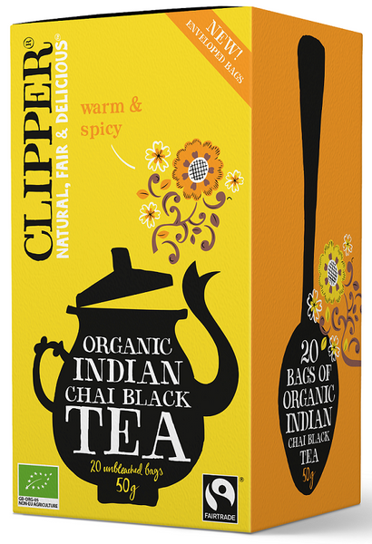 Herbata czarna chai z cynamonem i goździkami fair trade 20 szt. 50 g - Clipper (EKO)