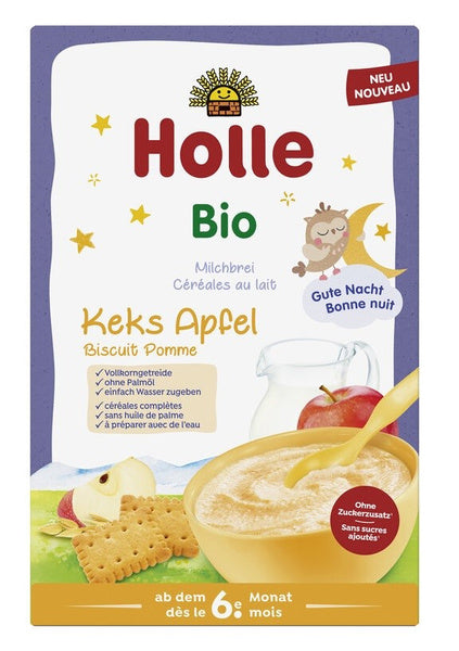 Kaszka zbożowa mleczna ciasteczkowo jabłkowa od 6 msc. 250 g - Holle (EKO)