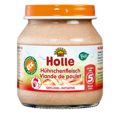 Mięso kurczaka obiadek dla dziecka bezglutenowe od 5 msc. 125 g - Holle (EKO)