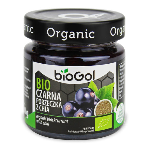 Mus czarna porzeczka z chia 200 g - Biogol (EKO)