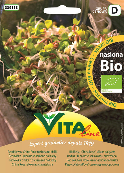 Nasiona rzodkiewki china rose na kiełki 20 g - Vita Line (EKO)