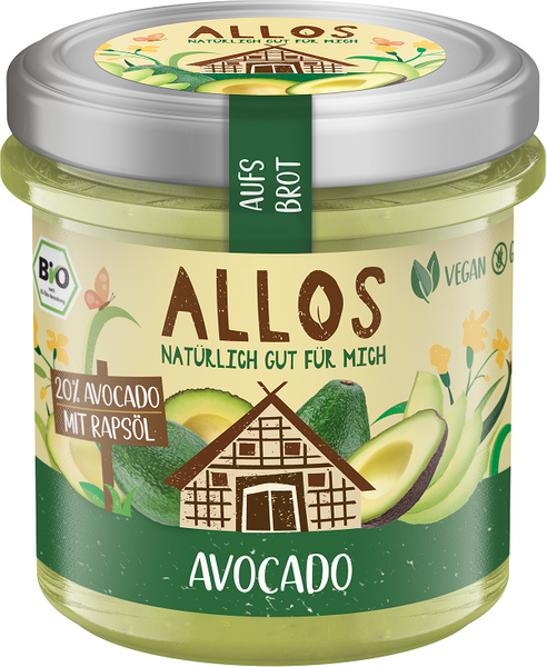 Pasta kremowa z awokado bezglutenowa 140 g - Allos (EKO)