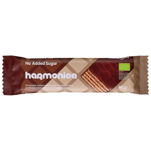 Wafelek z samopszy z kremem mleczno kakaowym w mlecznej czekoladzie 40 g - Harmonica (EKO)