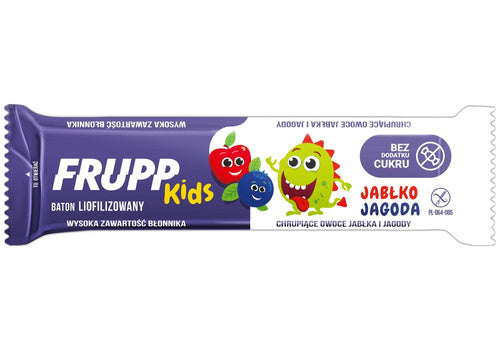 Baton dla dzieci liofilizowany jabłko jagoda frupp nezglutenowy 9 g - Celiko