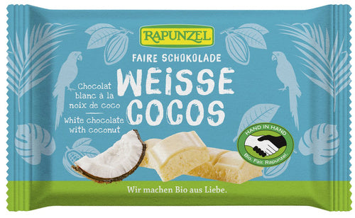 Czekolada biała kokosowa 100 g - Rapunzel (EKO)