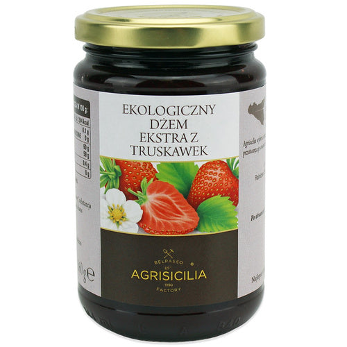 Dżem ekstra z truskawek 360 g - Agrisicilia (EKO)