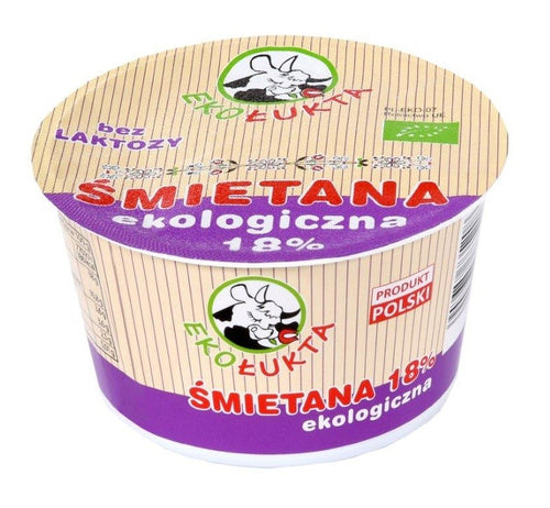 Ekologiczna śmietana 18 % bez laktozy 200 g - Eko Łukta (EKO)