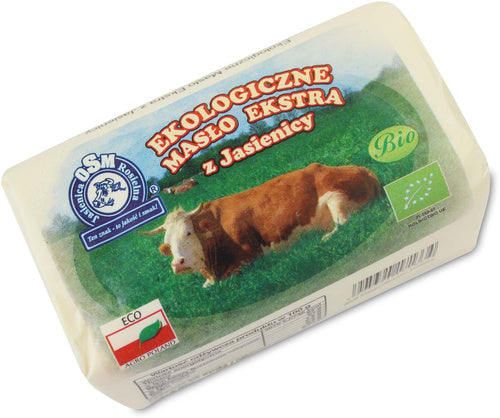 Ekologiczne masło ekstra osełka 82 % 300 g - Jasienica (EKO)