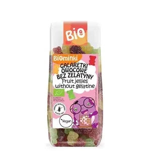 Galaretki owocowe bez żelatyny bezglutenowe 100 g - Biominki (EKO)