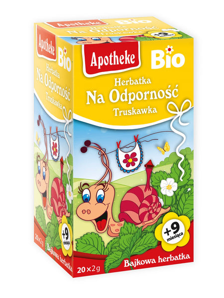 Herbatka truskawkowa dla dzieci na odporność od 9 msc. 20 szt. 40 g - Apotheke (EKO)