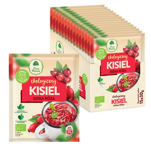 Kisiel dzika róża bezglutenowy 30 g - Dary Natury (EKO)