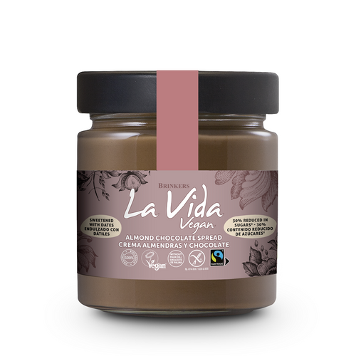 Krem migdałowo czekoladowo daktylowy bezglutenowy fair trade 200 g - La Vida (EKO)