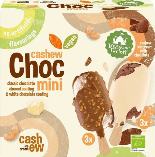 Lody wegańskie na patyku mini waniliowe i czekoladowe w polewie (6 x 50 ml) 300 ml - Ice Cream Factory