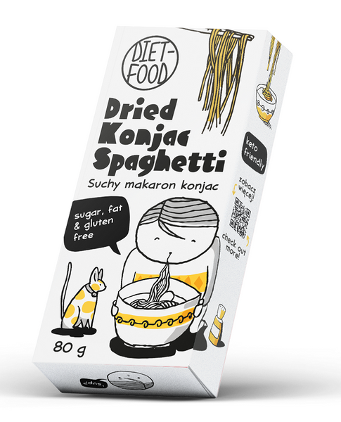 Makaron konjac suchy spaghetti bezglutenowy 80 g - DIET-FOOD