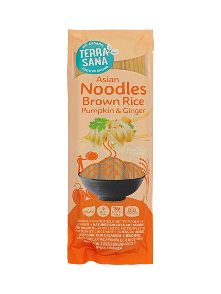 Makaron spaghetti ryżowy razowy z dynią i imbirem bezglutenowy 250 g - Terrasana (EKO)