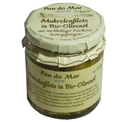 Makrela filety w BIO oliwie z oliwek extra virgin 220 g (154 g) - Pan Do Mar