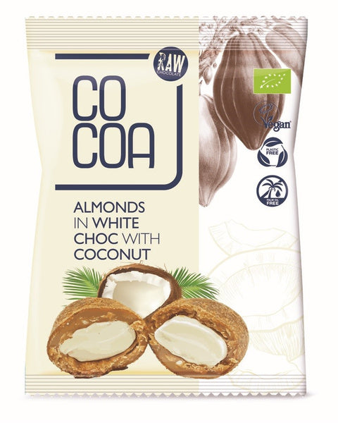 Migdały w białej polewie kokosowej 70 g - Cocoa (EKO)