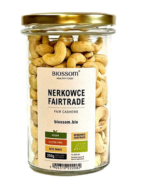 Orzechy nerkowca w słoiku bezglutenowe 250 g - Biossom (EKO)