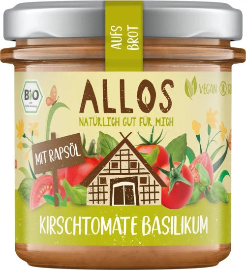 Pasta kremowa z pomidorami cherry i bazylią bezglutenowa 140 g - Allos (EKO)