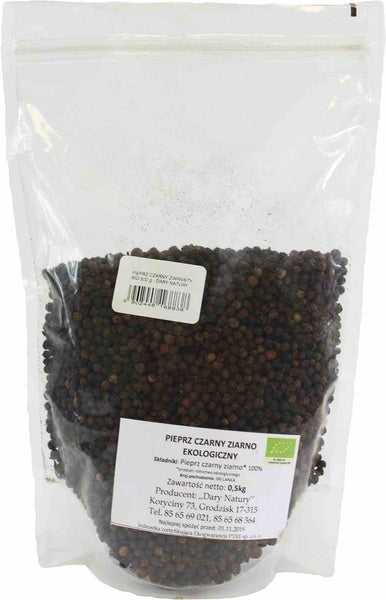 Pieprz czarny ziarnisty 500 g - Dary Natury (EKO)