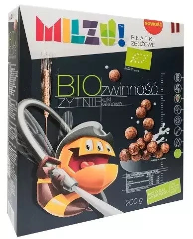 Płatki śniadaniowe kulki żytnio owsiane kakaowe zwinność 200 g - Milzu (EKO)
