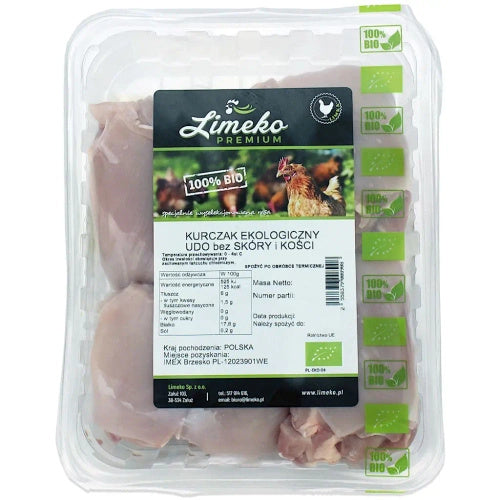 Udziec z kurczaka bez kości bez skóry surowy ekologiczny (ok. 0,8 kg) - Limeko (EKO) (dostępność: wt - pt)